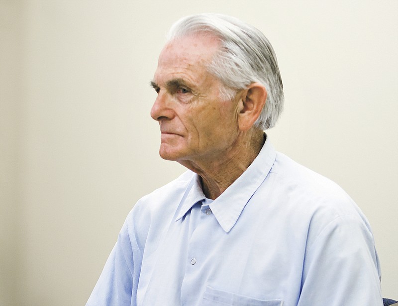 
              FILE - In this Oct. 4, 2012, file photo, Bruce Davis, a Charles Manson follower and convicted killer, waits moments before the start of his parole hearing at the California Men's Colony in San Luis Obispo, Calif. California Gov. Jerry Brown has blocked parole for Davis. Brown's rejection issued late Friday night, June 23, 2017, is the fifth time Davis has been recommended for parole by a state panel only to see it blocked by a governor. In February, the parole panel recommended the 74-year-old Davis be released. (Joe Johnston/The Tribune (of San Luis Obispo) via AP, File)
            