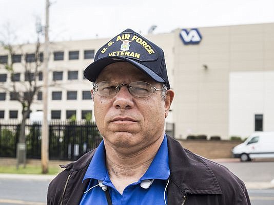 Sean Higgins, United States Air Force Veteran and Memphis VA Medical Center whistleblower, stands outside the Memphis VA Medical Center building. "I'm here because I'm a veteran and that could be me in that building," Higgins said.