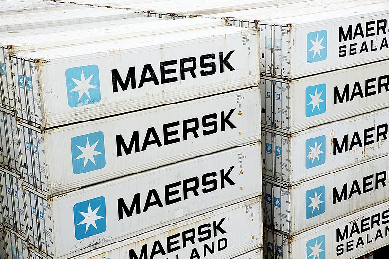 
              FILE - In this Jan. 31, 2014, file photo of A.P. Moller-Maersk containers on a ship in the Panama Canal. Hackers Tuesday June 27, 2017  caused widespread disruption across Europe, hitting Ukraine especially hard.  Russia’s Rosneft energy company also reported falling victim to hacking, as did shipping company A.P. Moller-Maersk, which said every branch of its business was affected. (Thomas Borberg/Polfoto via AP,file)
            