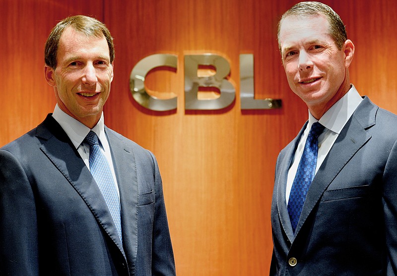Alan Lebovitz, right, was promoted to senior vice president of management for CBL.  Mr. Lebovitz and his brother, Stephen, were photographed at the CBL Corporate headquarters on June 26, 2017.  