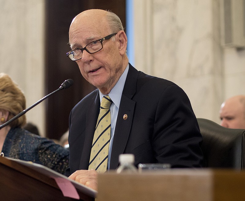 
              FILE - In this March 23, 2017, file photo, Sen. Pat Roberts, R-Kan., speaks on Capitol Hill in Washington. Senate Republicans’ struggle to pass a health care bill is jeopardizing another one of President Donald Trump’s top priorities: overhauling America’s tax system. A day after Senate Majority Leader Mitch McConnell, R-Ky., delayed a vote on a bill to scrap much of Democrat Barack Obama’s health law, questions lingered about whether congressional Republicans could pass big, complicated pieces of legislation. “The whole idea is to do health care first because you gain an advantage there to go on and do tax reform,” said Roberts. “We’ve sort of bollixed that up but I’m encouraged.” (AP Photo/Pablo Martinez Monsivais)
            