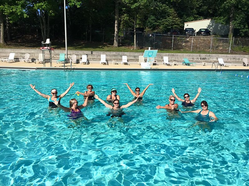 Water fitness class participants at the Signal Mountain Town Pool take advantage of the water's resistance with strength training exercises. (Contributed photo)