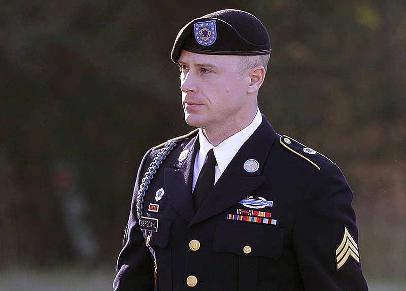 
              FILE - In this Jan. 12, 2016, file photo, Army Sgt. Bowe Bergdahl arrives for a pretrial hearing at Fort Bragg, N.C. Serious wounds to a soldier and a Navy Seal who searched for Army Sgt. Bowe Bergdahl can be used at the sentencing phase of his upcoming trial, a judge ruled Friday, June 30, 2017, giving prosecutors significant leverage to pursue stiff punishment against the soldier. (AP Photo/Ted Richardson, File)
            