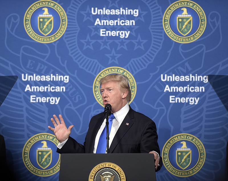 
              President Donald Trump speaks at the Department of Energy in Washington, Thursday, June 29, 2017. (AP Photo/Susan Walsh)
            