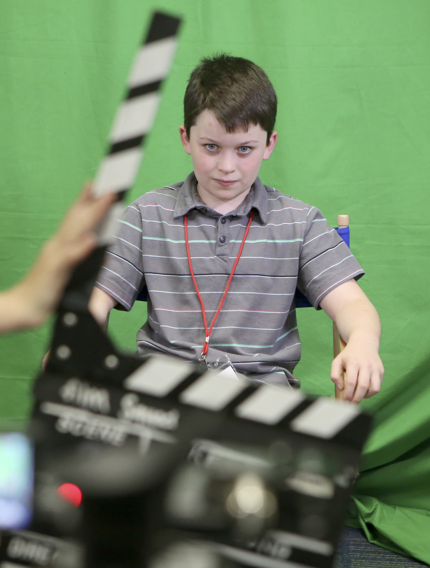 Wes Moody, 11, prepares to film a scene during Tech Town camp at the Edeny Building on Thursday, June 29, in Chattanooga, Tenn.