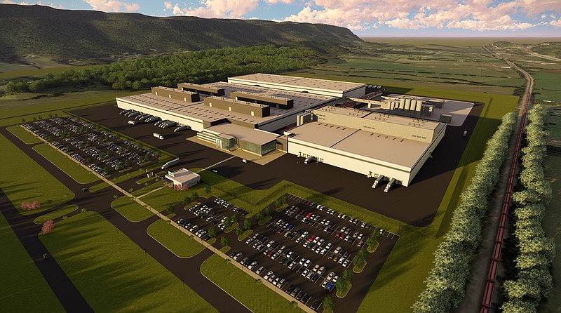 Contributed rendering / The planned Nokian Tyres factory in Dayton, Tenn., is slated to be in full production by early 2020, according to the company.