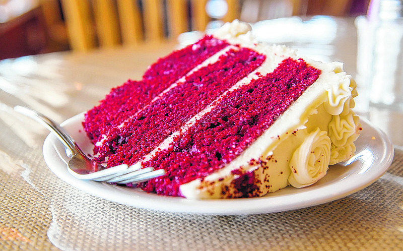 Red velvet cake at Cookie Jar Café. (Photo by Mark Gilliland)