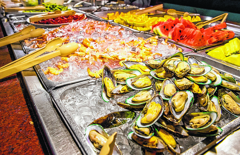 Seafood selections on the buffet at Asia Buffet. (Photo by Mark Gilliland)