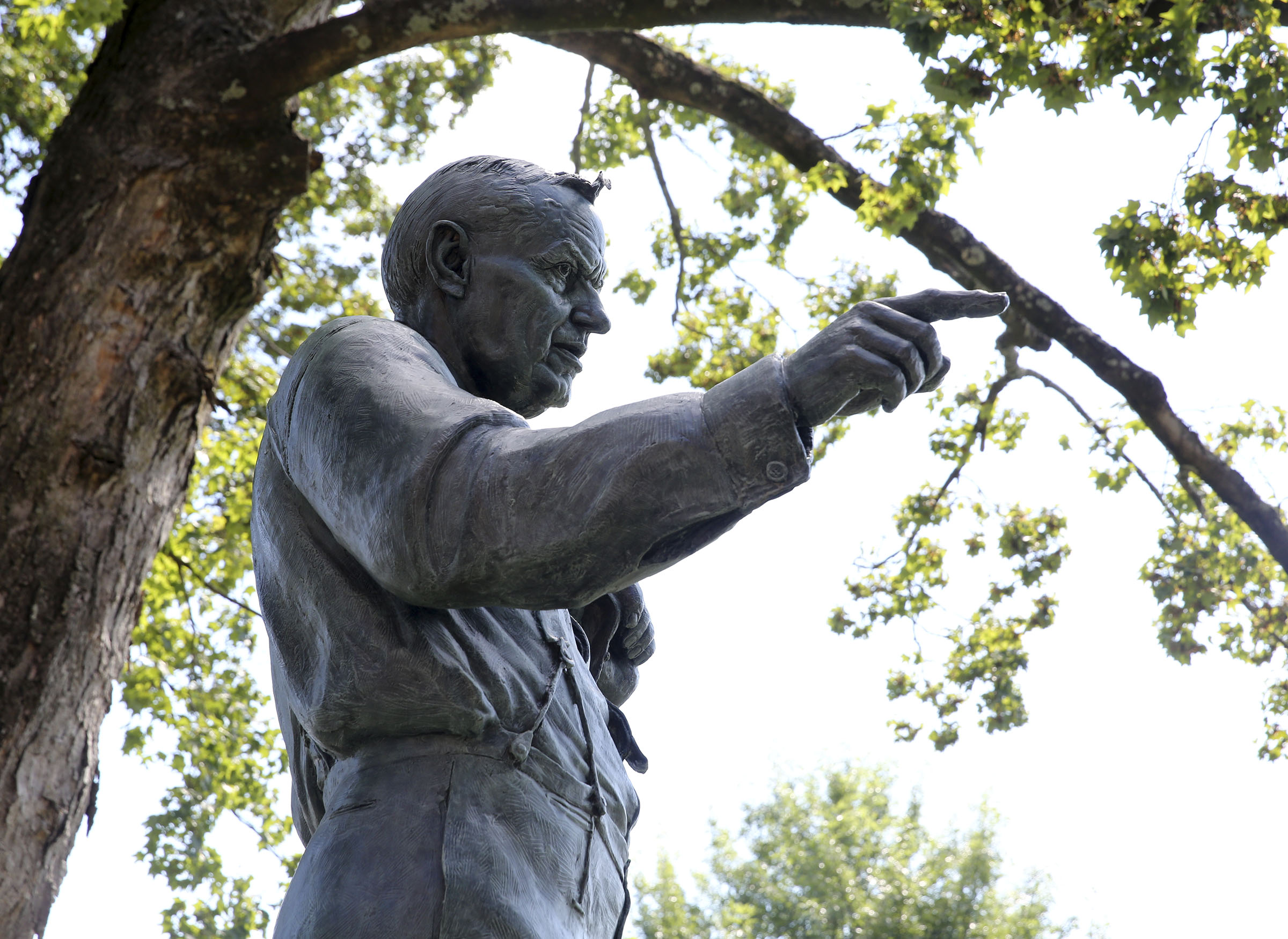 The new statue of Clarence Darrow was unveiled Friday, July 14, 2017, at the Rhea County Courthouse in Dayton, Tenn. The bronze figure of Darrow was sculpted by Zenos Frudakis.