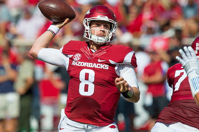 Arkansas senior quarterback Austin Allen finished third in the SEC last season in efficiency and threw 15 touchdowns against ranked opponents, which tied for the lead among Bowl Subdivision quarterbacks.