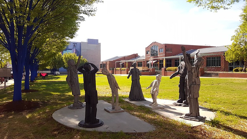 "A Future and a Hope" by Charlie Brouwer of Willis, Va., depicts seven life-size figures standing in a circle looking up, signifying hope.