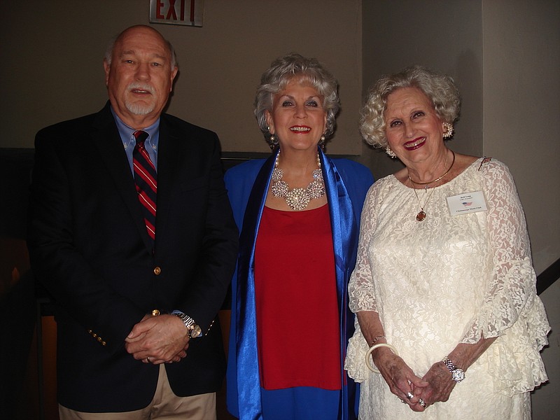 David Nall, Margaret Abernathy and Beth Long, CMC president, from left.