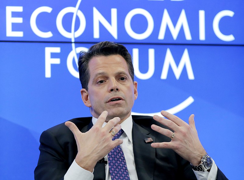 
              In this Jan. 17, 2017 file photo, New York financier Anthony Scaramucci speaks at the World Economic Forum in Davos, Switzerland.  Scaramucci is under consideration to join the Trump administration as communications director. That’s according to two people with knowledge of the situation who spoke on condition of anonymity in order to discuss internal deliberations. Scaramucci is a frequent defender of the president on television and was a fixture at Trump Tower during Trump’s transition.  (AP Photo/Michel Euler, File)
            