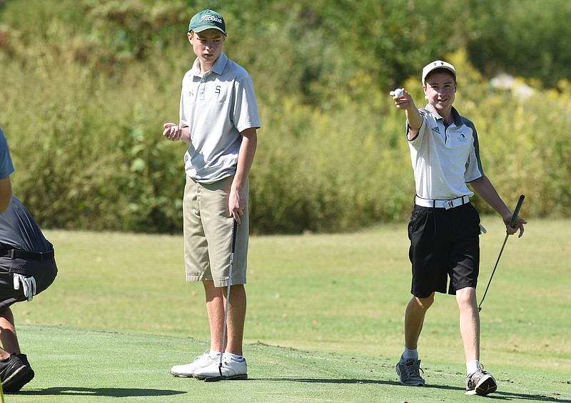 Dalton Sutton, left, who finished first while McMinn Central's John Houk, right, was runner-up in last year's Region 3-A/AA tournament at Chatata Valley in Cleveland, has transferred from Silverdale Baptist Academy and will be a sophomore on Walker Valley's golf team this season.