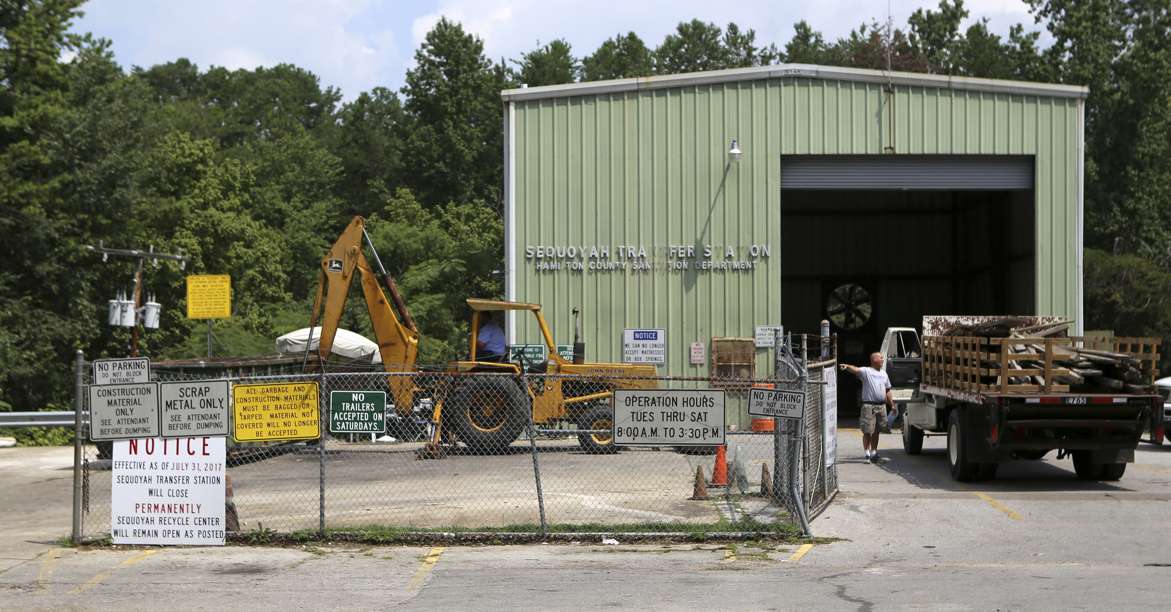 The Sequoyah Transfer Station is seen on Thursday, July 20, in Soddy-Daisy, Tenn. The transfer station is closing, however, the county-run recycling center next door will remain open.