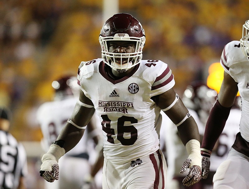 Mississippi State senior middle linebacker Dez Harris has gone through three ACL surgeries during his playing career.