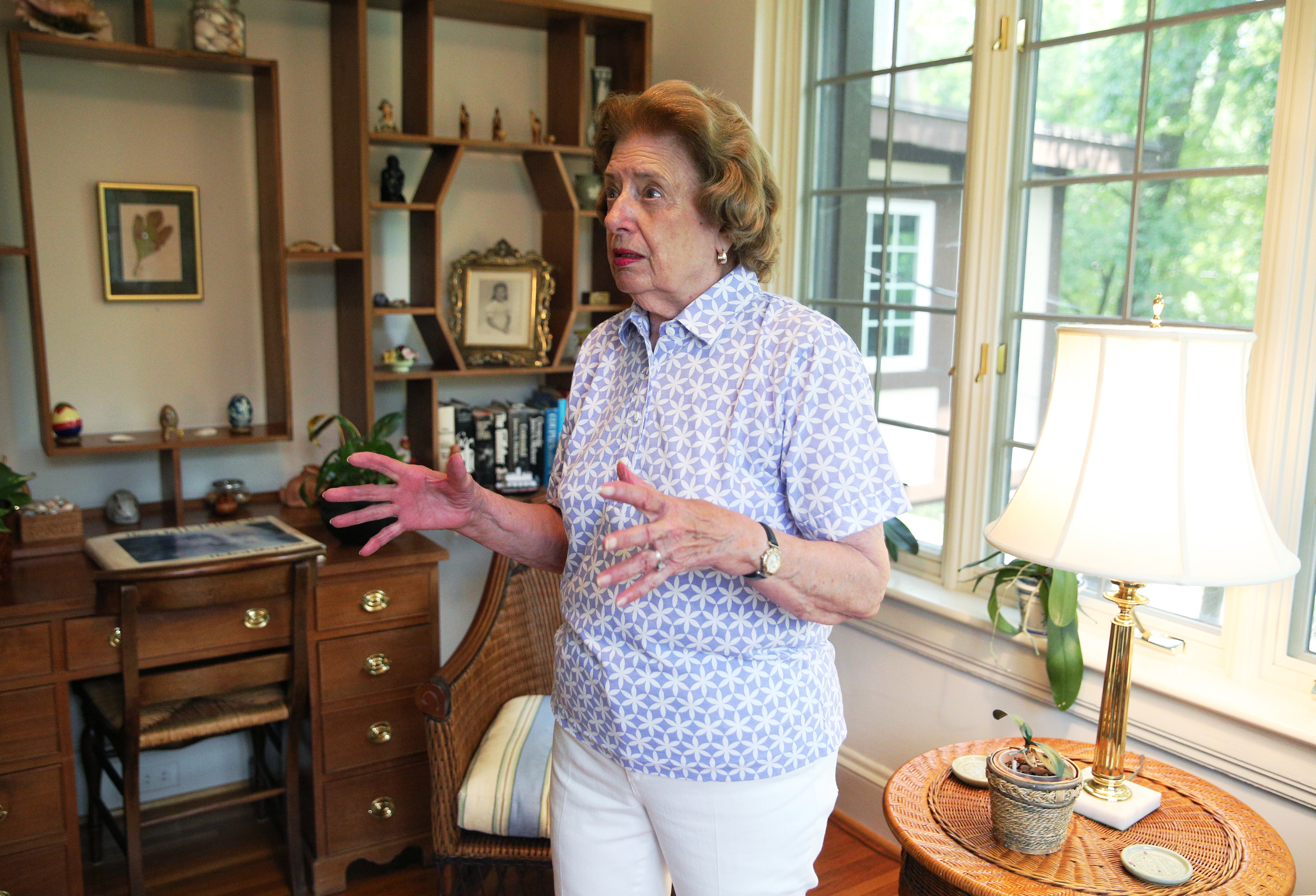 Barbara Blake talks about several different features of her Sunset Road home Wednesday, July 12, 2017, in Chattanooga, Tenn. The house was built by The Electric League of Chattanooga and opened to the public in September 1925 as Ҕhe Model Electric Home.
