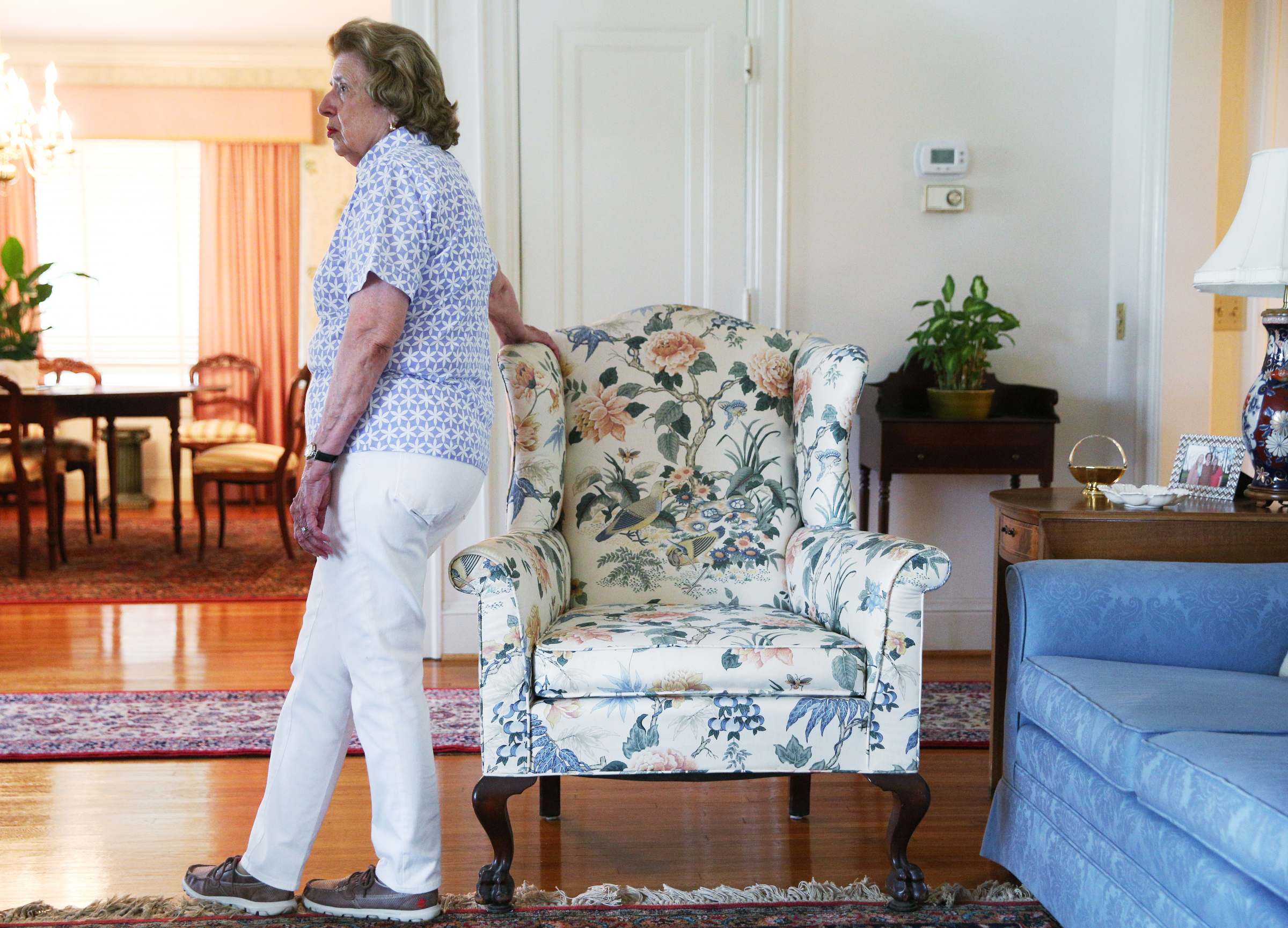 Barbara Blake talks about the history of her Sunset Road home Wednesday, July 12, 2017, in Chattanooga, Tenn. The house was built by The Electric League of Chattanooga and opened to the public in September 1925 as Ҕhe Model Electric Home.