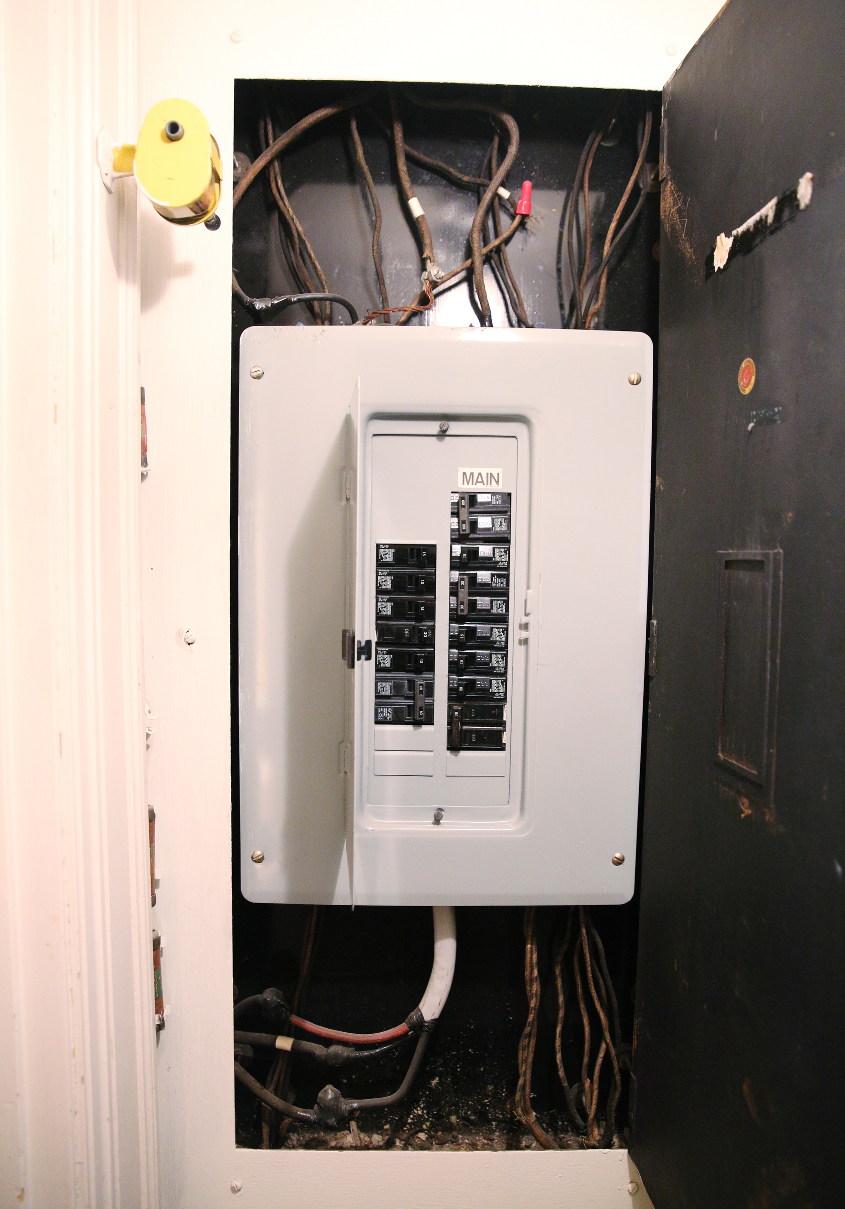 Some pieces of the original 1925 fuse box remain in the wall Wednesday, July 12, 2017, at Barbara Blake's home on Sunset Road in Chattanooga, Tenn. The house was known as Chattanooga's Model Electric Home.