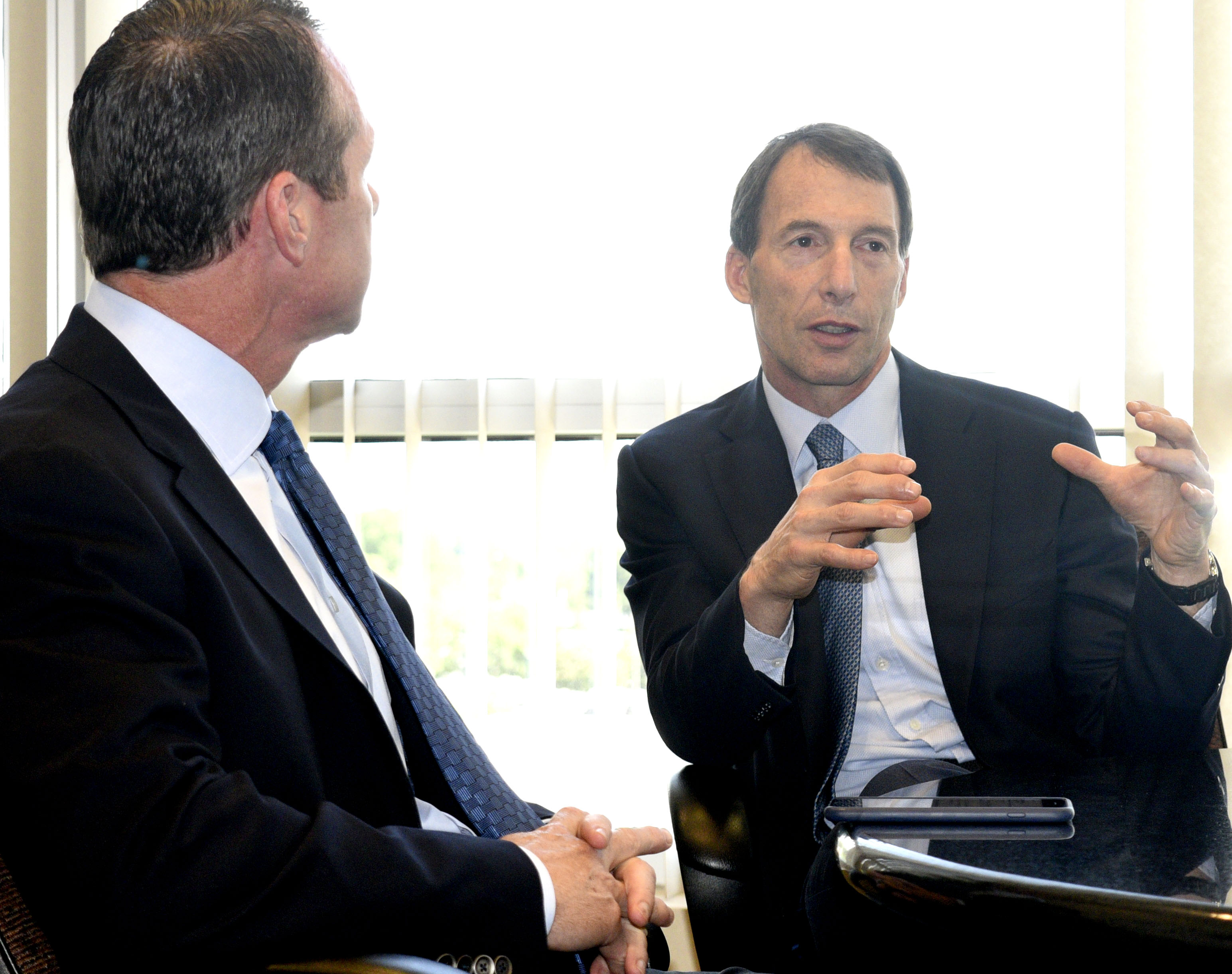 Alan Lebovitz, left, was promoted to senior vice president of management for CBL.  Mr. Lebovitz and his brother, Stephen, were photographed at the CBL Corporate headquarters on June 26, 2017.