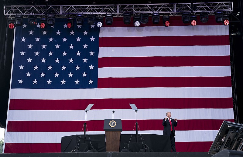 President Donald Trump addresses the Boy Scouts of America's 2017 National Scout Jamboree at the Summit Bechtel National Scout Reserve in Glen Jean, W.Va., on Monday. (Doug Mills/The New York Times)