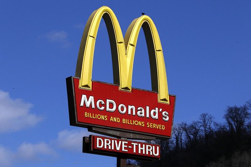 
              This Friday, March 17, 2017, photo shows the McDonald's sign outside a restaurant in downtown Pittsburgh. McDonald's Corp. reports earnings, Tuesday, July 25, 2017. (AP Photo/Gene J. Puskar)
            