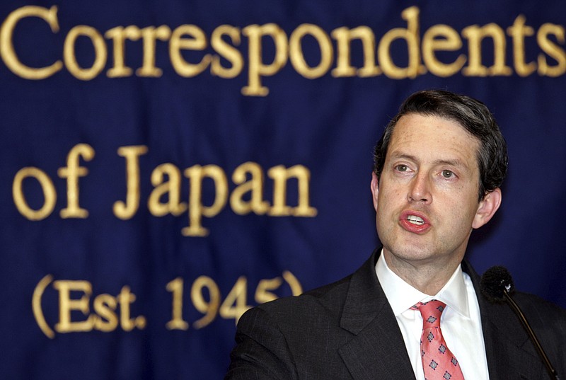 
              FILE - In this March 10, 2005, file photo, Randal Quarles, U.S. assistant secretary of Treasury, speaks to journalists in Tokyo.  Quarles, President Donald Trump's nominee for the Federal Reserve Board, says he likes a predecessor's ideas for where regulators should prune banking rules. At his Senate confirmation hearing Thursday, July 27, 2017, Quarles said he agreed with recent recommendations of the man he'd replace as the head of bank oversight. The predecessor, Daniel Tarullo, only filled the role informally.  (AP Photo/Shizuo Kambayashi, File)
            