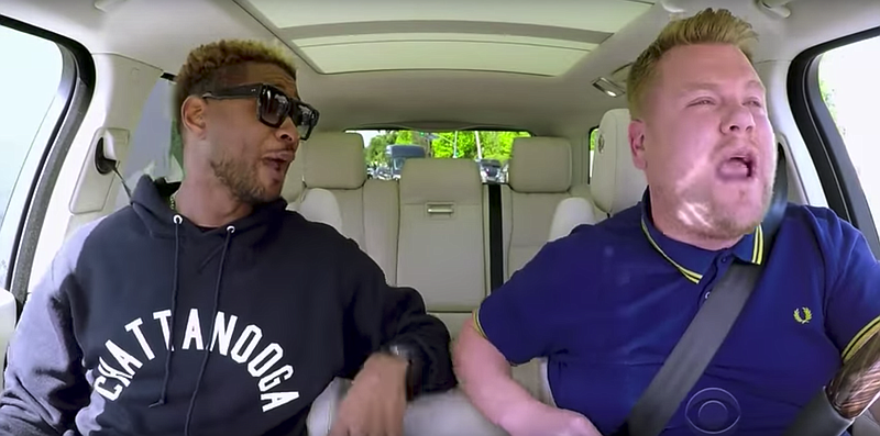 Usher rocked a Chattanooga hoodie on Carpool Karaoke.