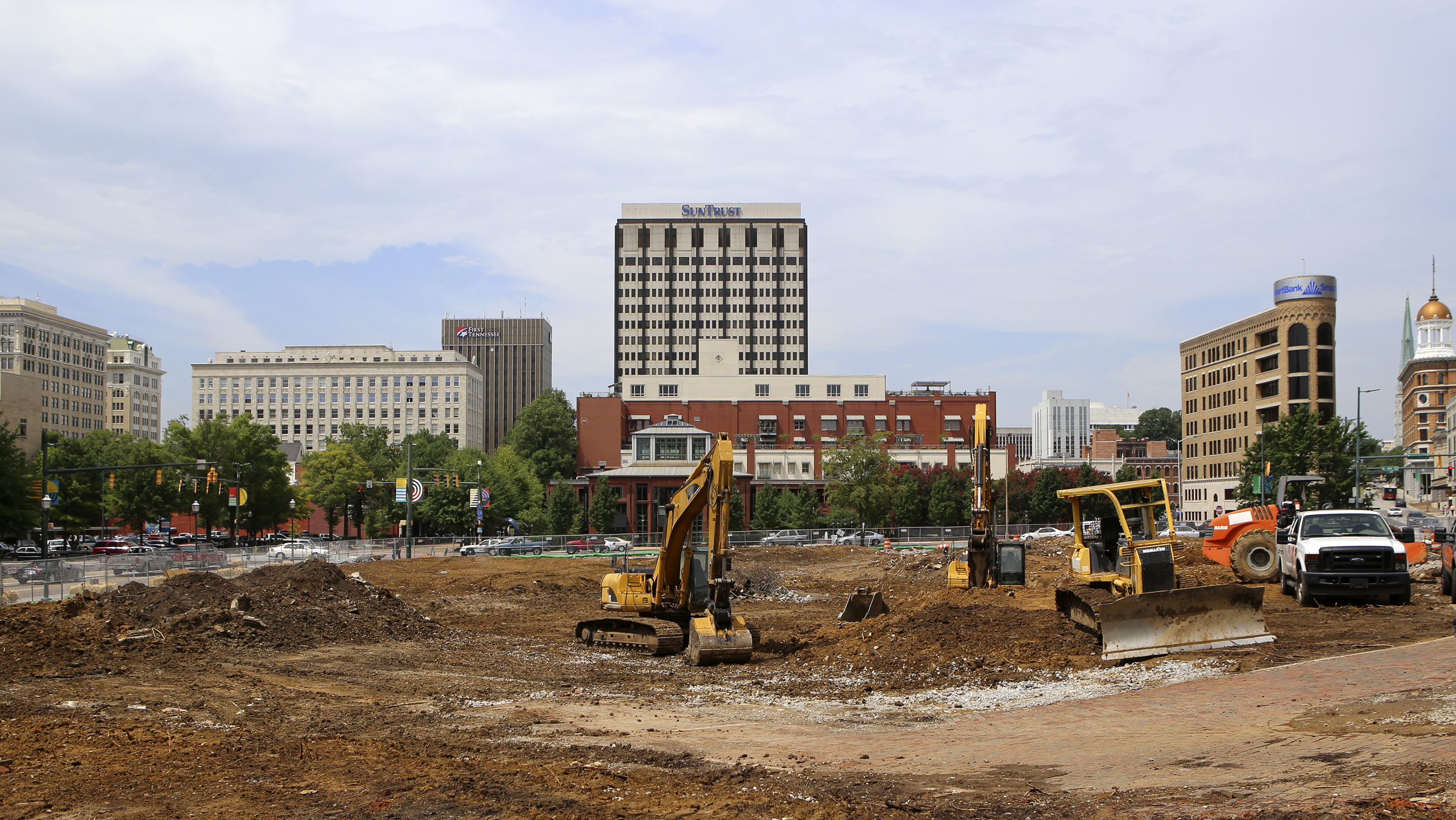 Renovations continue at Miller Park on Thursday, July 27, in Chattanooga, Tenn. The multi-million dollar renovation project is expected to be completed in July of 2018.