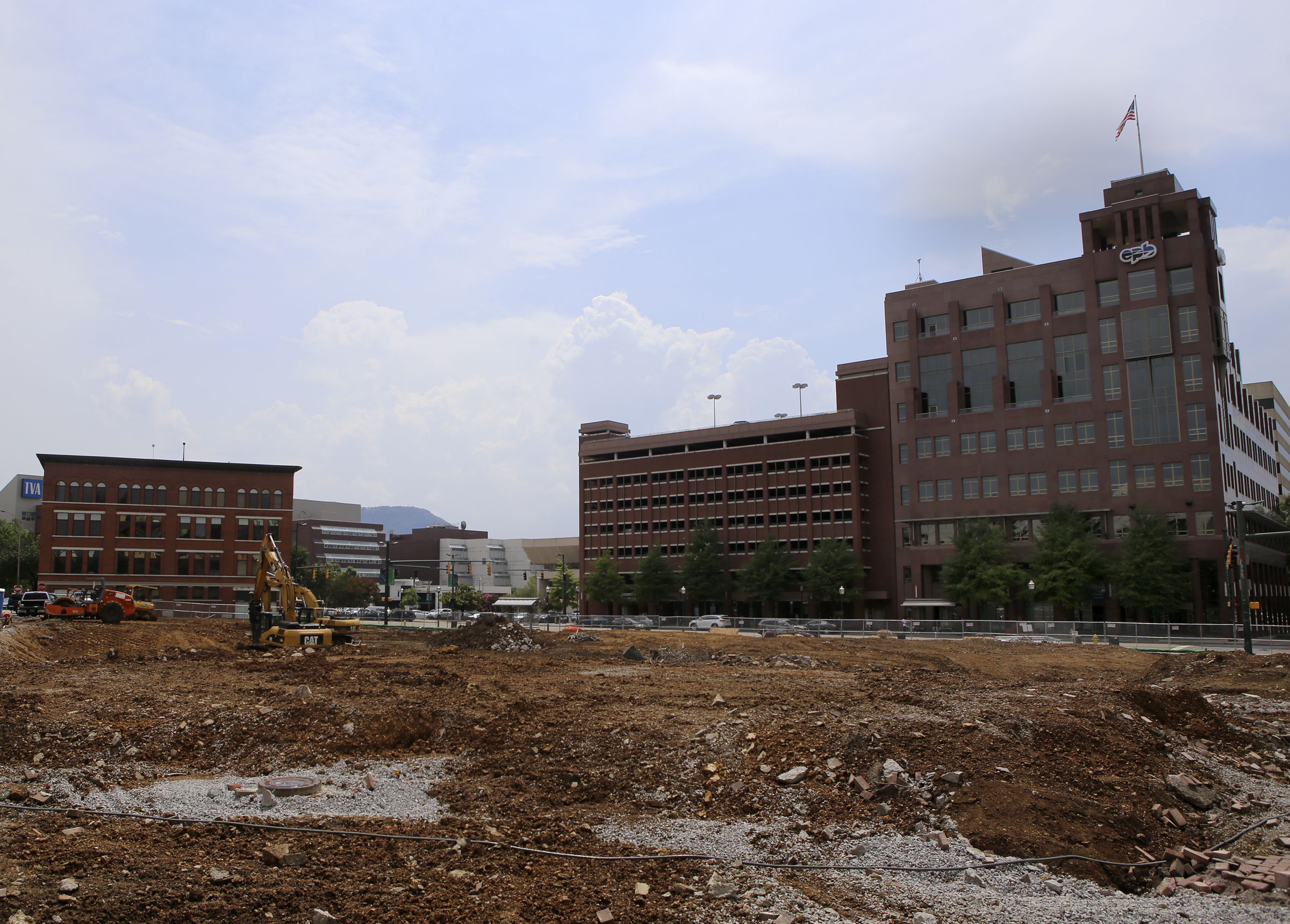 Renovations continue at Miller Park on Thursday, July 27, in Chattanooga, Tenn. The multi-million dollar renovation project is expected to be completed in July of 2018.