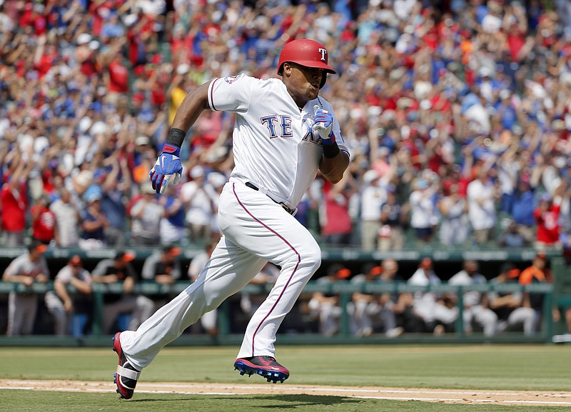 Texas third baseman Adrian Beltre collects his 3000th hit when he doubles  in the fourth inning in the Rangers' 10-6 loss to the Orioles at Globe Life  Park in Arlington. The twenty-year