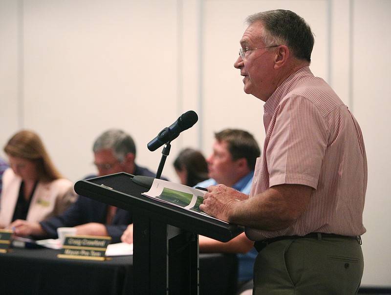 Catoosa County Chief Financial Officer Carl Henson gives a SPLOST overview during a work session Monday, July 31, 2017, at the Catoosa County Colonnade in Ringgold, Ga. The Catoosa County Commission, Ringgold City Council and Fort Oglethorpe City Council held an Intergovernmental Work Session to discuss how to divide sales tax revenue, the county jail and more. 