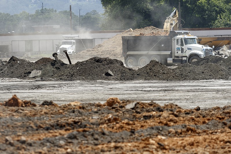 Construction has begun at the rear of the Chattanooga Choo Choo property near Track 29 on Wednesday, Aug. 2, 2017, in Chattanooga, Tenn.