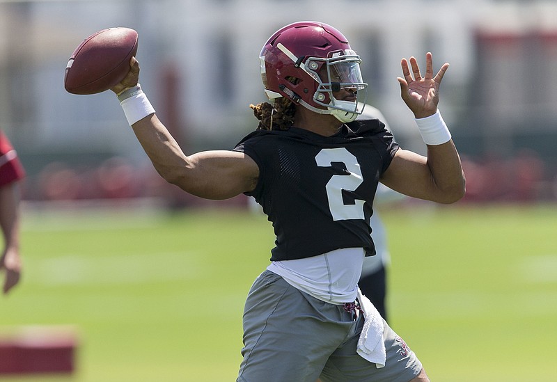 Alabama sophomore quarterback Jalen Hurts has encountered a very different preseason camp compared to a year ago, when he was competing for the starting job with three older teammates.