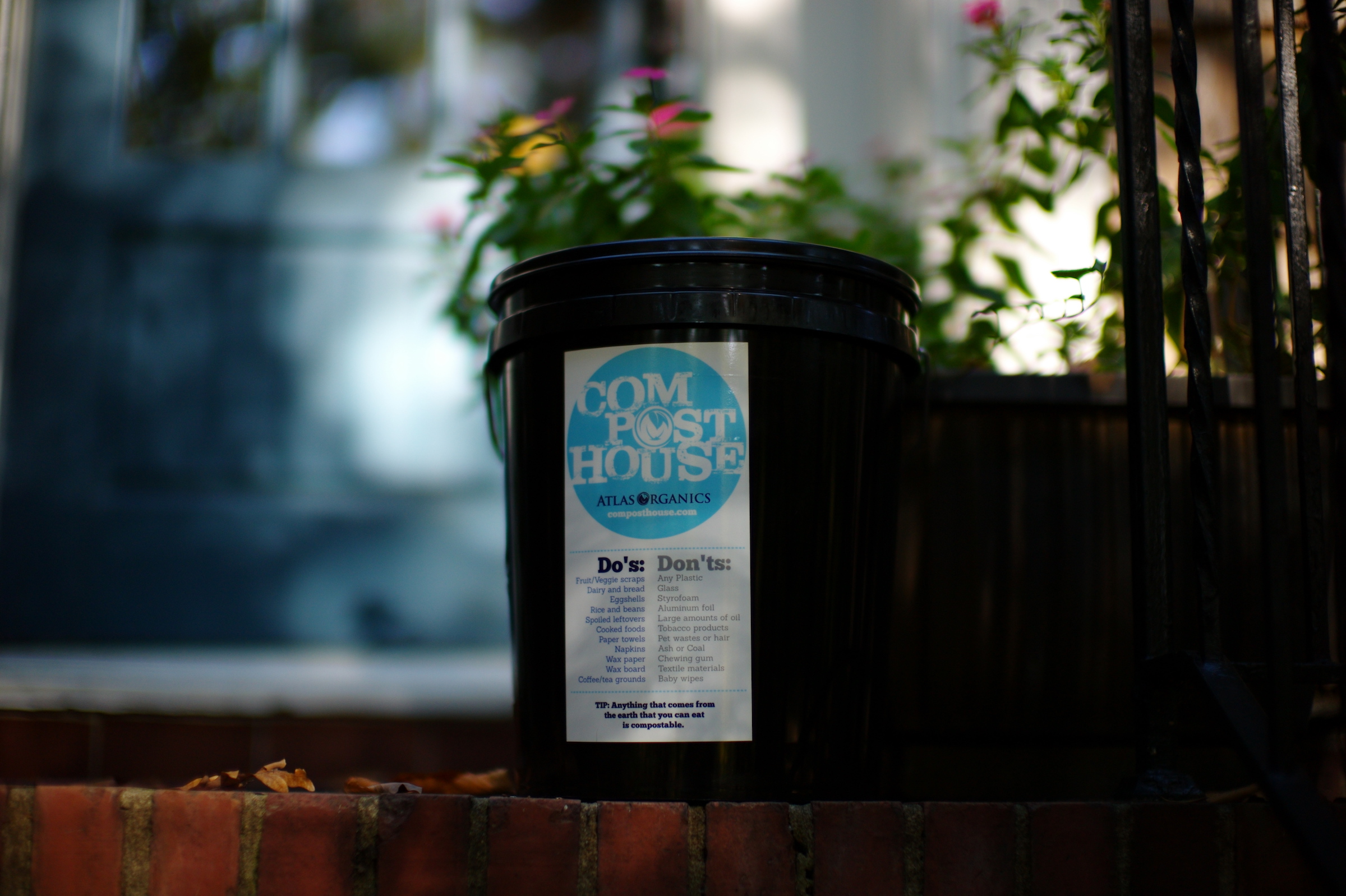 A Compost House bucket awaiting weekly collection.