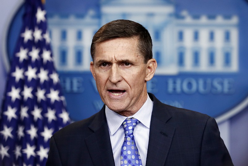 
              FILE - In this Feb. 1, 2017 file photo, then-National Security Adviser Michael Flynn speaks during the daily news briefing at the White House, in Washington. Flynn is detailing previously undisclosed paid speaking engagements, business positions and income from the presidential transition that he left off his public financial disclosure. A person close to Flynn tells The Associated Press that the filing shows Flynn entered into a consulting agreement with the British parent company of data firm Cambridge Analytica, which aided the Trump campaign. The person says Flynn didn’t perform work or accept payment under the agreement. He terminated it after Trump’s election victory. (AP Photo/Carolyn Kaster, File)
            