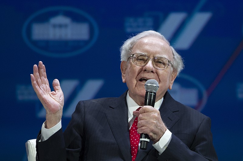 
              FILE - In this Tuesday, June 14, 2016, file photo, Berkshire Hathaway Chairman and CEO Warren Buffett addresses the White House Summit on the United State of Women in Washington. Berkshire Hathaway Inc. reports earnings, Friday, Aug. 4, 2017. (AP Photo/Cliff Owen, File)
            