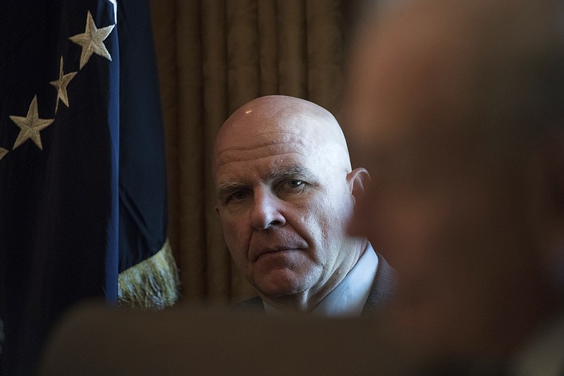 
              FILE - In this June 12, 2017 file photo, National Security Adviser H.R. McMaster attends a Cabinet meeting with President Donald Trump in the Cabinet Room of the White House in Washington. The president is making a public endorsement of his national security adviser and pushing back against criticism from conservative media. Trump said in a statement that he and aide H.R. McMaster ``are working very well together.” (AP Photo/Andrew Harnik, File)
            