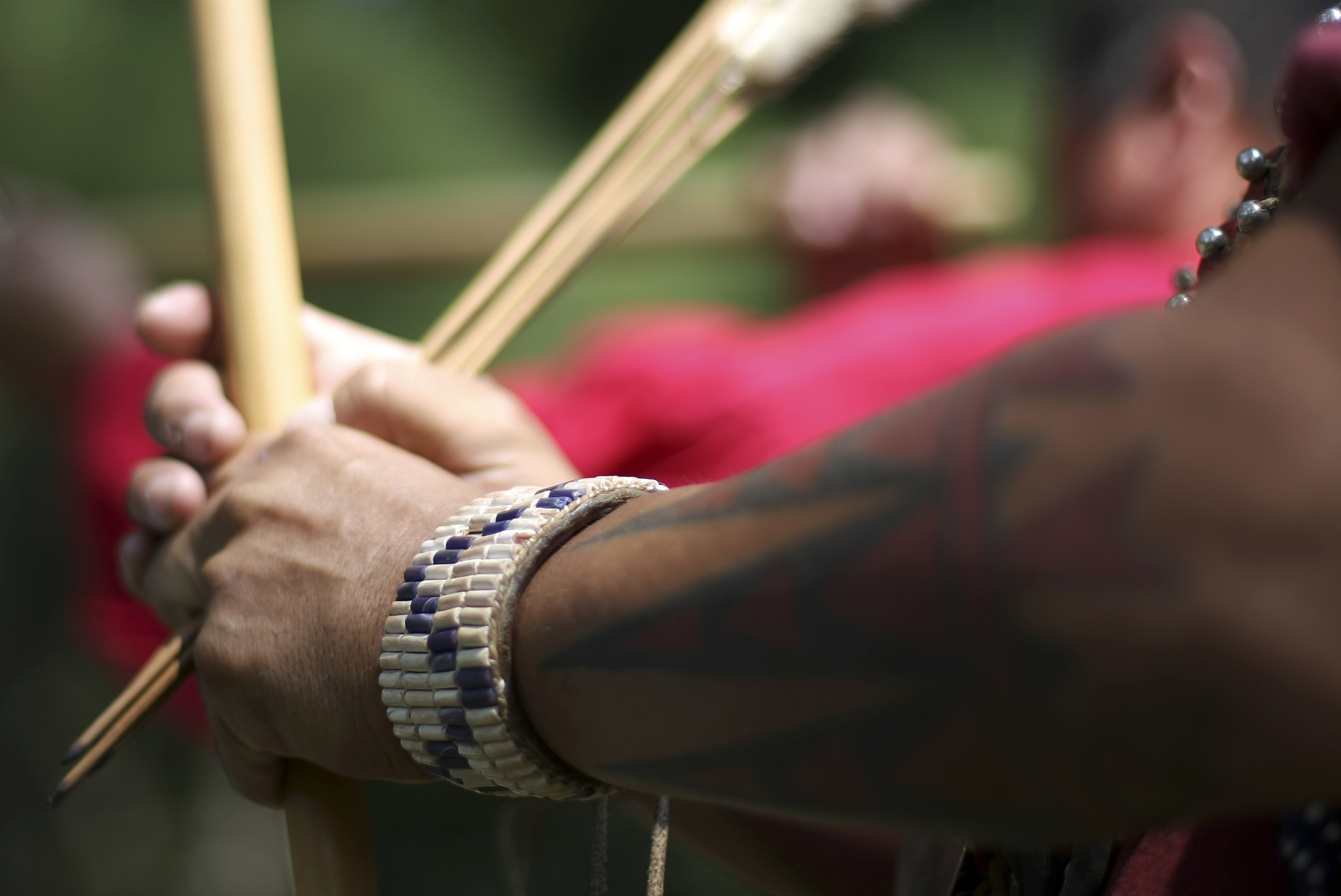 Sonny Ledford waits for the results of the blowgun tournament during the 2017 Cherokee Cultural Celebration at Red Clay State Historic Park on Sunday, Aug. 6, in Cleveland, Tenn.