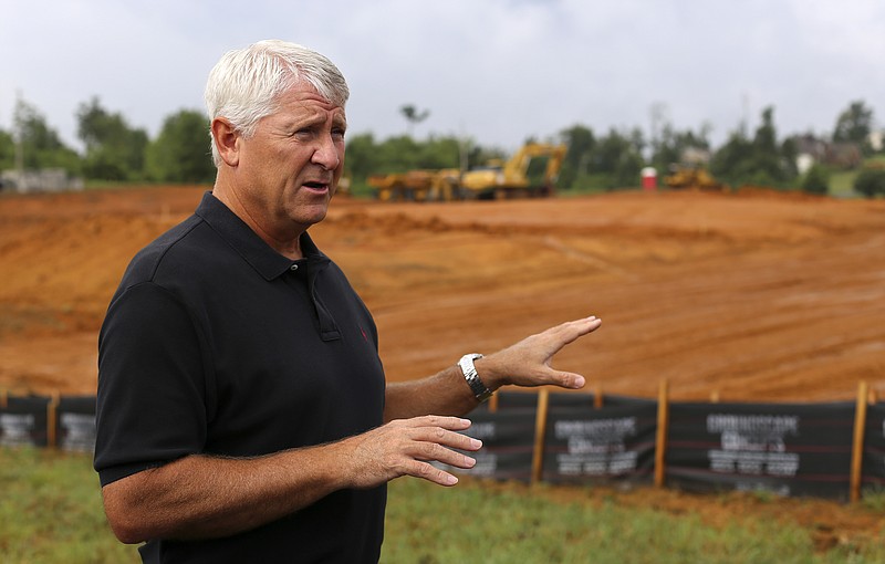 Mountain View Auto Group Managing Partner Don Thomas talks with the Times Free Press at the site of the new Mountain View Chrysler Dodge Jeep Ram dealership on Monday, Aug. 7, in Ringgold, Ga.
