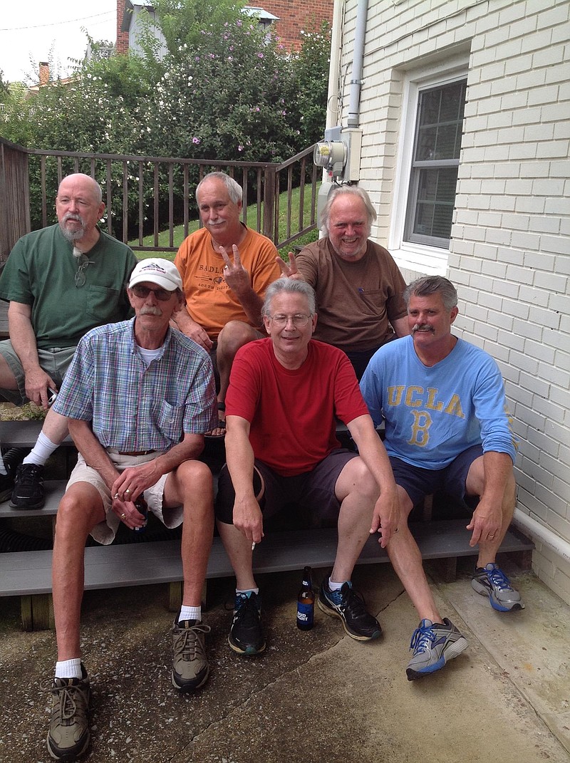 Overland, featuring Rick Williams, front from left, Bob Courter, Kris Phillips, Tommy Lifsey, Michael Welch and Randy Clark, will play at Revelry Room Saturday night.