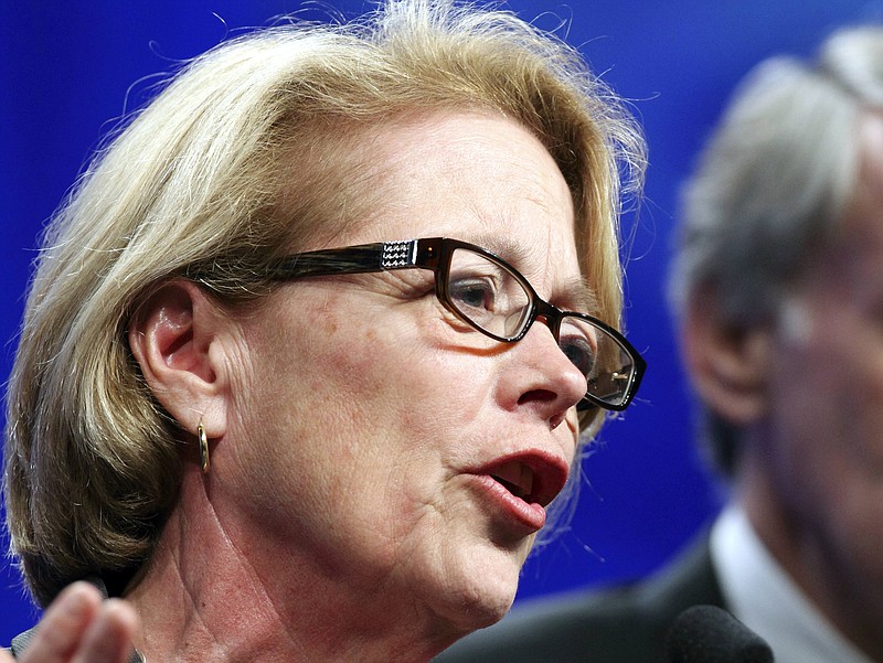 
              FILE - In this June 2, 2012 file photo, Rep. Niki Tsongas, D-Mass. speaks in Springfield, Mass. Tsongas says she won’t seek re-election. The congresswoman, in a statement Wednesday, Aug. 9, 2017, is hailing the gains of elected women in the state, from Sen. Elizabeth Warren to the 50 percent of the female state legislators in her northern Massachusetts district.  (AP Photo/Michael Dwyer, File)
            