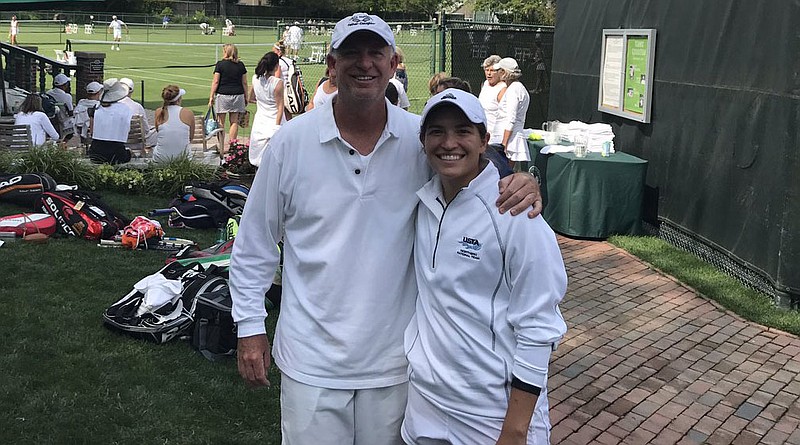 UTC men's tennis coach Chuck Merzbacher and his daughter Caitlyn won the USTA National Father-Daughter Grass Court Championship this week.