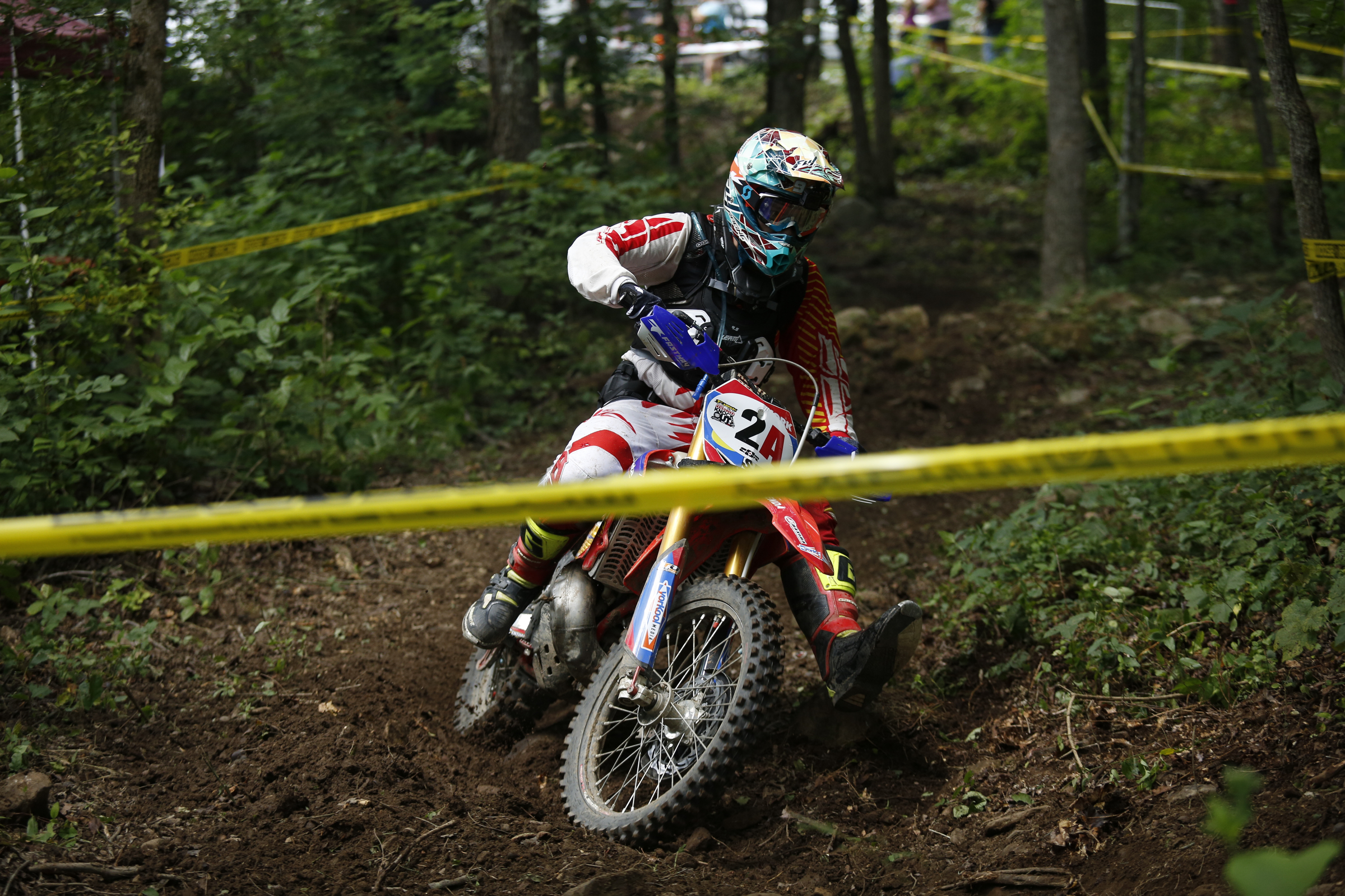Carter York competes in the Kenda AMA Tennessee Knockout Extreme Enduro road race amateur qualifier at Trials Training Center on Saturday, Aug. 12, 2017, in Sequatchie, Tenn. The top 30 qualifiers in Saturdays races will compete alongside professionals on Sunday.