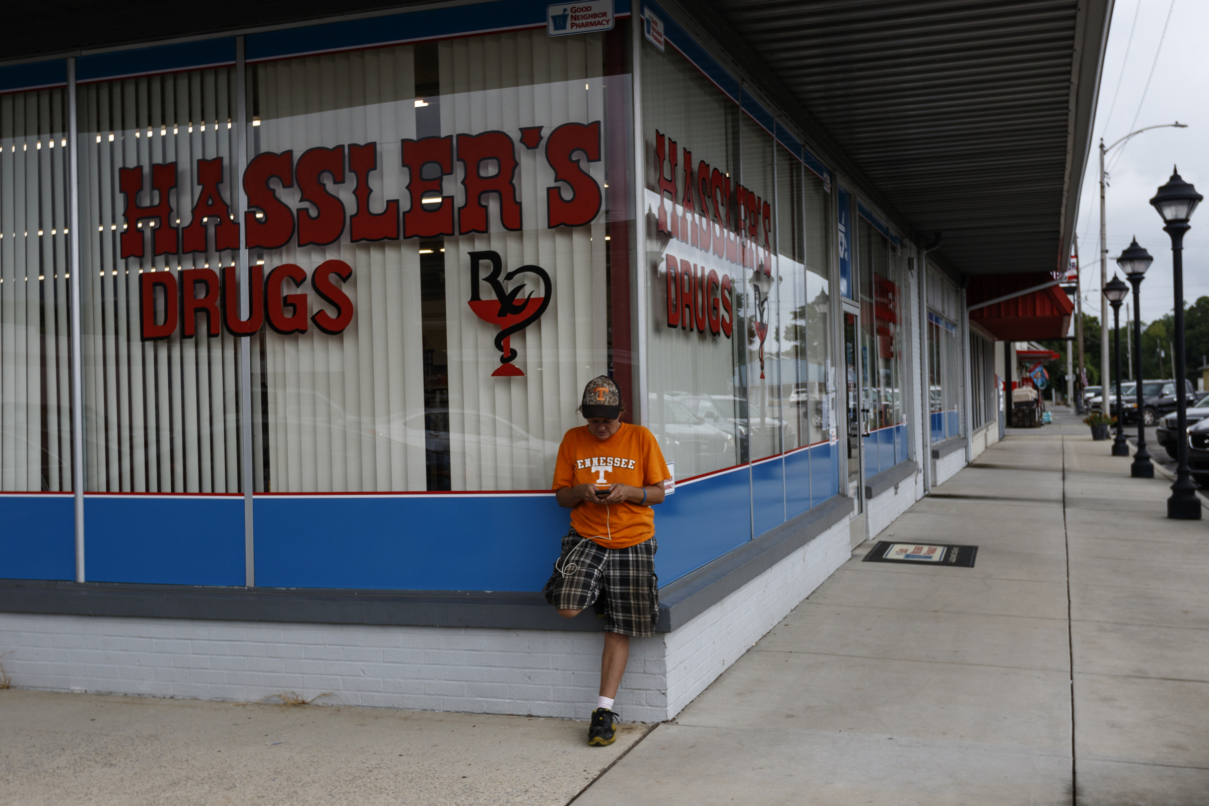 Louise Nance stands outside of Hassler's Drugs on Friday, Aug. 11, 2017, in Spring City, Tenn. On August 21, thousands are expected to flock to the small Rhea County town, which is home to about 2000 residents, to view the solar eclipse.