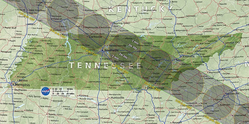 Residents and visitors throughout the state of Tennessee will have a chance to see the solar eclipse on Aug. 21.