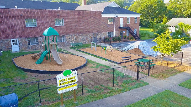 The construction of White Oak Methodist's new playground started in early July, according to organizer Gail Hindman. Work was planned to start earlier, but was delayed by rain for several weeks. (Contributed photo)