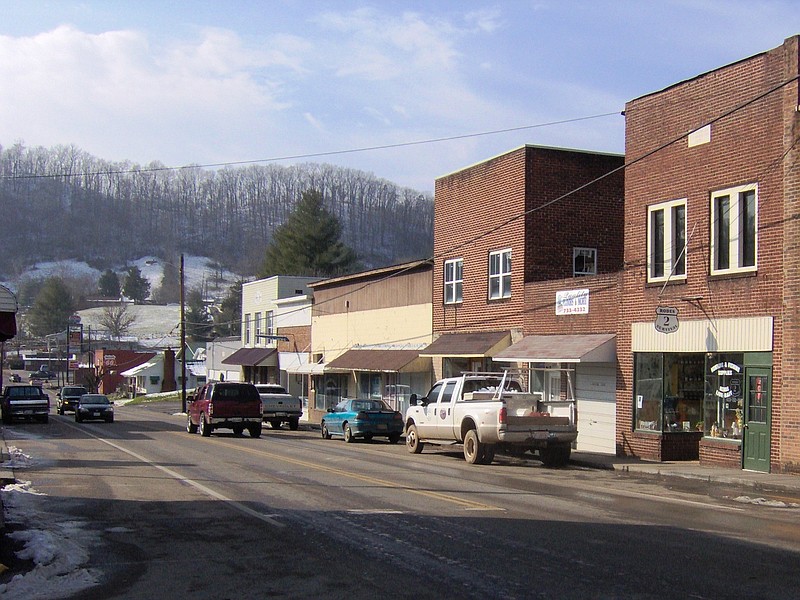 Main Street in Sneedville, TN is seen in this Dec. 30, 2009 photo.