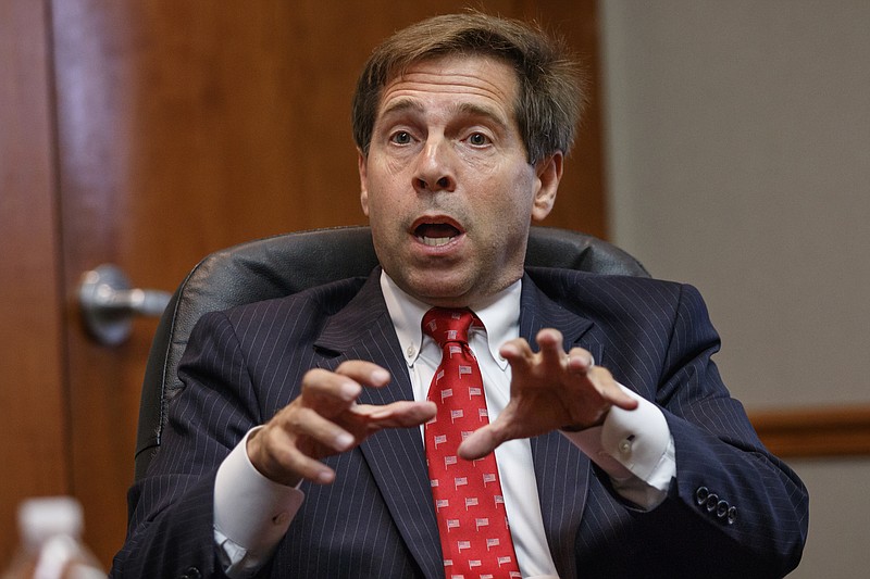 U.S. Rep. Chuck Fleischmann speaks with the Times Free Press editorial board in the newsroom on Tuesday, Aug. 15, 2017, in Chattanooga, Tenn.