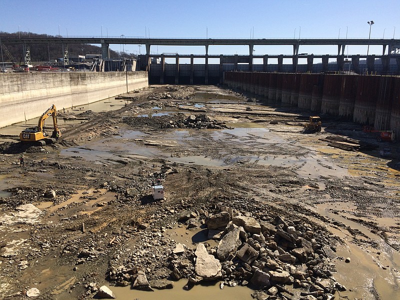 The Army Corps of Engineers is preparing to blast rock in the riverbed beneath the Chickamauga Dam to help erect a new and bigger lock in Chattanooga.